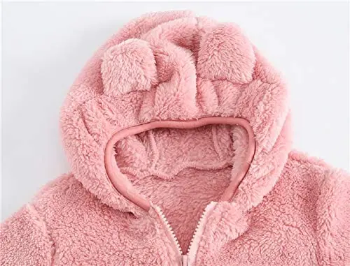 Toddler Girls Boys Fleece Hoody Jacket Zip Up Teddy Coat Warm Winter Outwear - 5