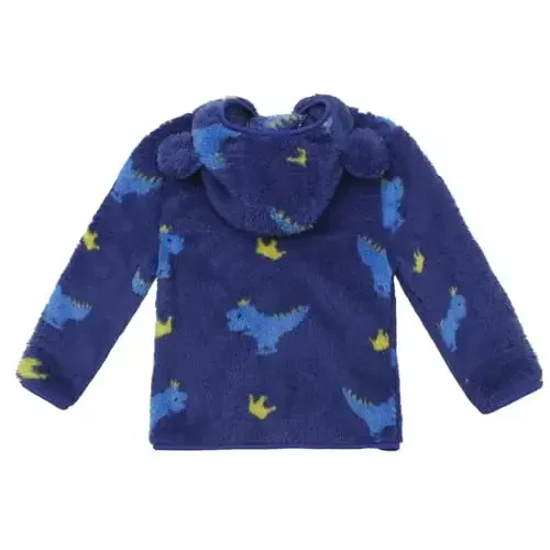 Toddler Girls Boys Fleece Hoody Jacket Zip Up Teddy Coat Warm Winter Outwear - 2