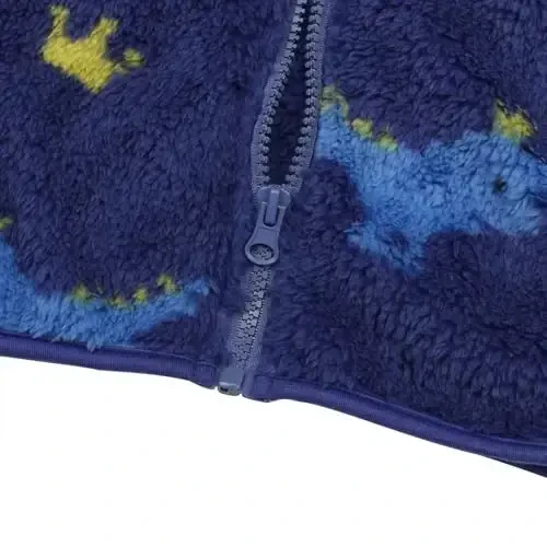 Toddler Girls Boys Fleece Hoody Jacket Zip Up Teddy Coat Warm Winter Outwear - 4