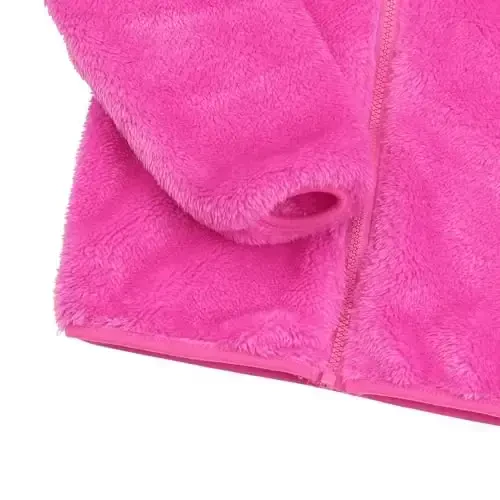 Toddler Girls Boys Fleece Hoody Jacket Zip Up Teddy Coat Warm Winter Outwear - 6