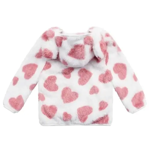 Toddler Girls Boys Fleece Hoody Jacket Zip Up Teddy Coat Warm Winter Outwear - TODDLER (1)
