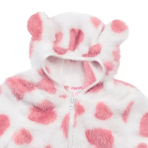 Toddler Girls Boys Fleece Hoody Jacket Zip Up Teddy Coat Warm Winter Outwear - 3