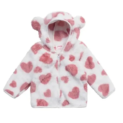 Toddler Girls Boys Fleece Hoody Jacket Zip Up Teddy Coat Warm Winter Outwear - TODDLER