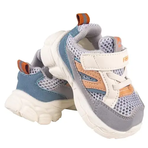 Toddler Baby Girls Boys Tennis White Walking Barefoot Slip on Shoes 18-24 Months Size 5 Wide Toe Box Summer Soft Sole Flexible Dinosaur Cheer Shoes Breathable Outdoor Soccer Rubber Sneakers - 1