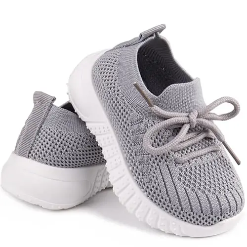Toddler Baby Girls Boys Tennis White Walking Barefoot Slip on Shoes 18-24 Months Size 5 Wide Toe Box Summer Soft Sole Flexible Dinosaur Cheer Shoes Breathable Outdoor Soccer Rubber Sneakers - CHARROST