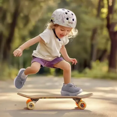 Toddler Baby Girls Boys Tennis White Walking Barefoot Slip on Shoes 18-24 Months Size 5 Wide Toe Box Summer Soft Sole Flexible Dinosaur Cheer Shoes Breathable Outdoor Soccer Rubber Sneakers - 6