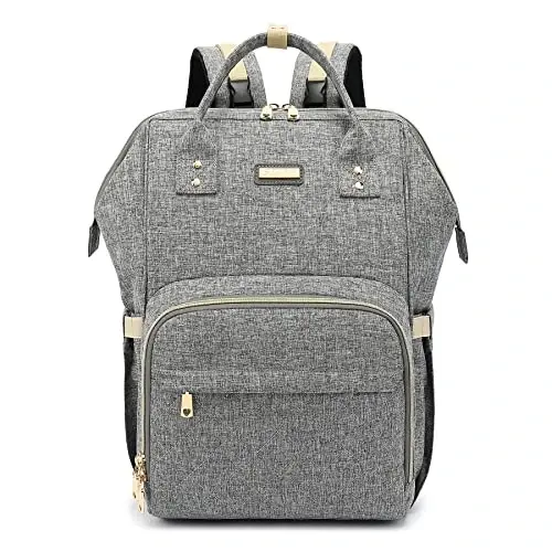 Diaper Bag Backpack, Diaper Bags for Baby Girls Boys, Baby Bags for Moms Dads, Nappy Changing Bag with Insulated Pockets,Multi-functional Waterproof Backpack with Stroller straps - Grey - 1