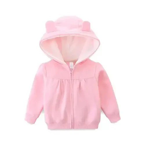 Baby Girls Boys Warm Adorable Hooded Zip Coat for Fall Spring Outerwear 3-24M Kids Jacket 