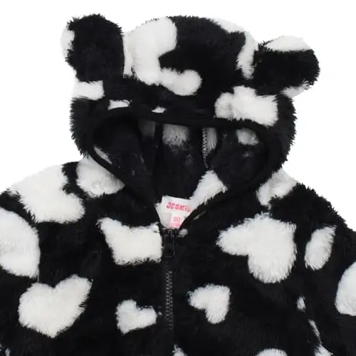 Toddler Girls Boys Fleece Hoody Jacket Zip Up Teddy Coat Warm Winter Outwear - 3