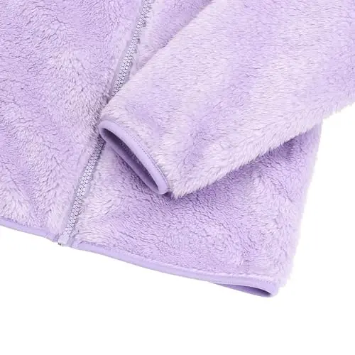 Toddler Girls Boys Fleece Hoody Jacket Zip Up Teddy Coat Warm Winter Outwear - 6