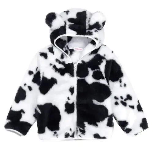 Toddler Girls Boys Fleece Hoody Jacket Zip Up Teddy Coat Warm Winter Outwear - 1