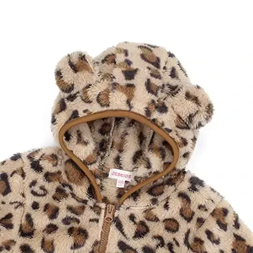 Toddler Girls Boys Fleece Hoody Jacket Zip Up Teddy Coat Warm Winter Outwear - 3