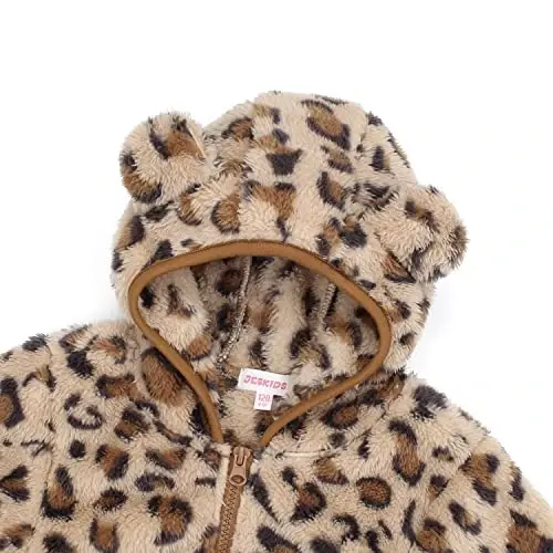 Toddler Girls Boys Fleece Hoody Jacket Zip Up Teddy Coat Warm Winter Outwear - 3