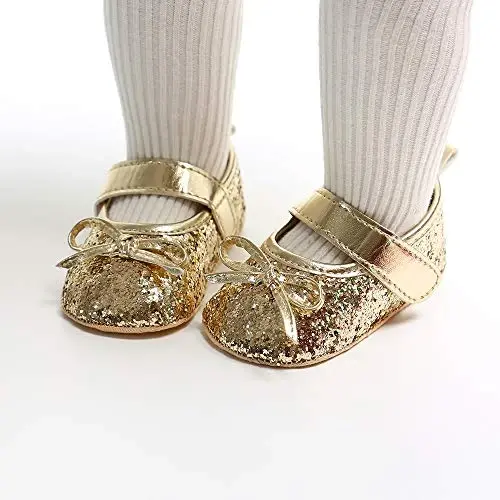 WILLFUN Baby Girls Mary Jane Flats Floral Princess Dress Crib Shoes Non-Slip for Toddler First Walkers - 2