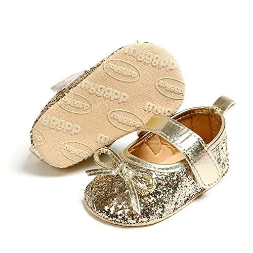 WILLFUN Baby Girls Mary Jane Flats Floral Princess Dress Crib Shoes Non-Slip for Toddler First Walkers - 3