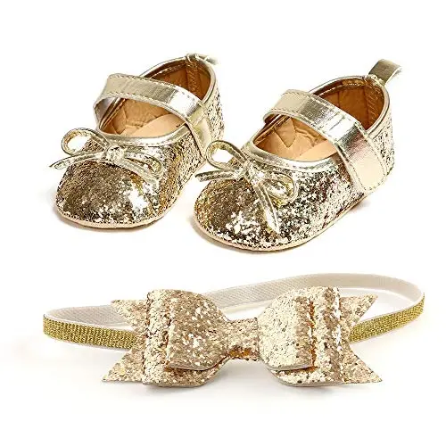 WILLFUN Baby Girls Mary Jane Flats Floral Princess Dress Crib Shoes Non-Slip for Toddler First Walkers - 4