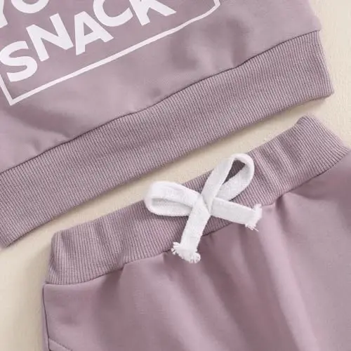 Baby Girl Fall Clothes Set Long Sleeve Letter Print Sweatshirt Pants Toddler Infant Outfits 6 12 18 24 Months 2T 3T - 6