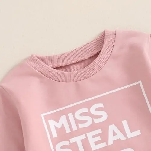 allshope Baby Girl Fall Clothes Set Long Sleeve Letter Print Sweatshirt Pants Toddler Infant Outfits 6 12 18 24 Months 2T 3T - 4