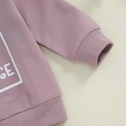 allshope Baby Girl Fall Clothes Set Long Sleeve Letter Print Sweatshirt Pants Toddler Infant Outfits 6 12 18 24 Months 2T 3T - 5