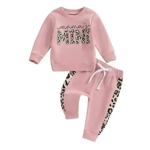 Baby Girl Fall Clothes Set Long Sleeve Letter Print Sweatshirt Pants Toddler Infant Outfits 6 12 18 24 Months 2T 3T 