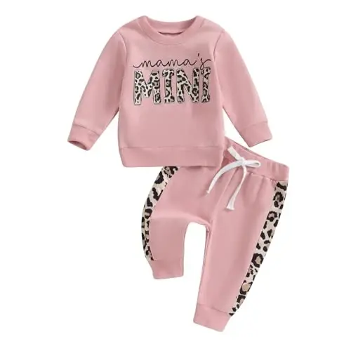 Baby Girl Fall Clothes Set Long Sleeve Letter Print Sweatshirt Pants Toddler Infant Outfits 6 12 18 24 Months 2T 3T - 1