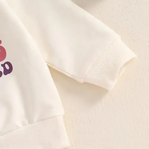 Baby Girl Fall Clothes Set Long Sleeve Letter Print Sweatshirt Pants Toddler Infant Outfits 6 12 18 24 Months 2T 3T - 5