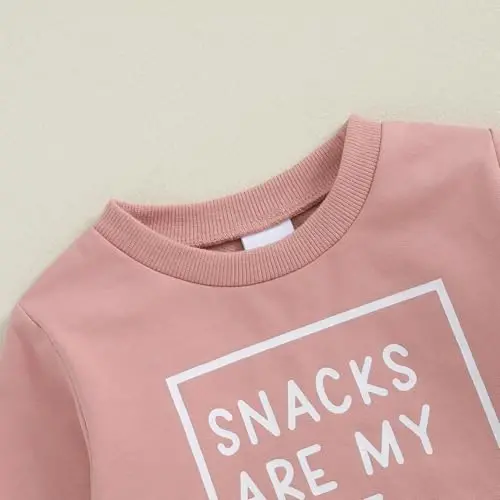 allshope Baby Girl Fall Clothes Set Long Sleeve Letter Print Sweatshirt Pants Toddler Infant Outfits 6 12 18 24 Months 2T 3T - 4