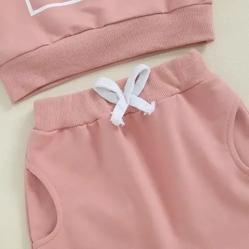allshope Baby Girl Fall Clothes Set Long Sleeve Letter Print Sweatshirt Pants Toddler Infant Outfits 6 12 18 24 Months 2T 3T - 6