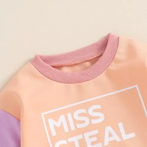 allshope Baby Girl Fall Clothes Set Long Sleeve Letter Print Sweatshirt Pants Toddler Infant Outfits 6 12 18 24 Months 2T 3T - 4