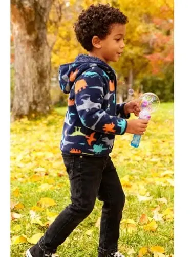 Achiyi Baby Toddler Boys Girls Sherpa Fleece Lined Jacked Sweatshirt Fall Winter Autumn Warm Clothes with Hoodie - 3