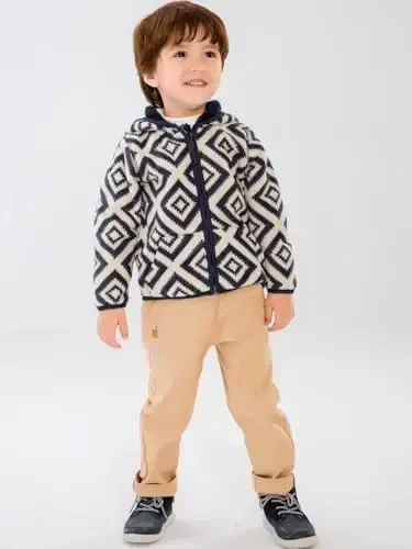 Baby Toddler Boys Girls Sherpa Fleece Lined Jacked Sweatshirt Fall Winter Autumn Warm Clothes with Hoodie - 3