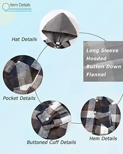 Baby Toddler Boys Long Sleeve Shirt Flannel Buffalo Plaid Shirts Button Down Jacket Top Outfit Fall Winter Clothes - 5