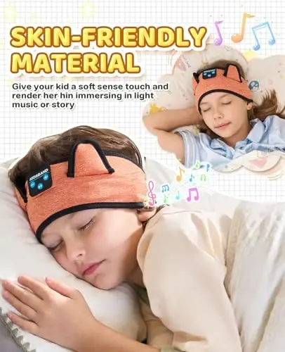 Baby Headphones, Kids Headphones Bluetooth Headband Adjustable, Wireless Headband for Kids with Wired Playback 3.5 MM Jack for Teens/Boys/Girls/Smartphones/School/Airplane Travel/Tablet - 2