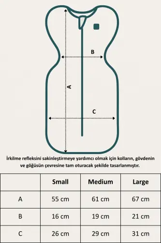 Bebek Kundak Yenidoğan Kendi Kendini Yatıştıran Kundak Erkek Kız Bebek Uyku Tulumu 1.0 Tog-Gri 