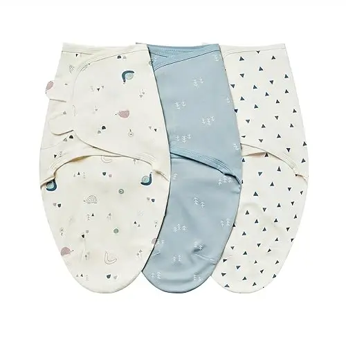 insular Baby Swaddle Wrap, Swaddle Blanket for Newborn and Infant, Adjustable Swaddling Set for Boy and Girl, Soft Cotton Baby Sleep Sack 3 Pack, Snail&Hedgehog, Small(0-3 Month) 