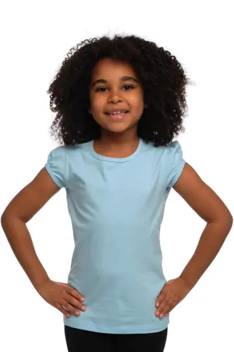 Bebek Movisi Basic Qiz Bola Nol Yoqa Tarvuz Qol T-ko'ylak - BABY BLUE 