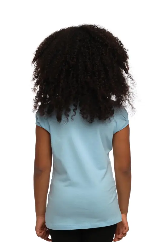 Bebek Movisi Basic Qiz Bola Nol Yoqa Tarvuz Qol T-ko'ylak - BABY BLUE - 3