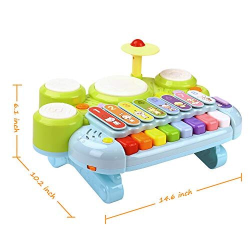 Baby Musical Toys 3 in 1 Piano Keyboard Xylophone Drum Set for 1 Year Old Girls Boys Toys Age 2 Music Instrument Learning Toys Toddlers 1-3 0-2 First Birthday Gift Infant Baby Toys 6 9 12 18 Month - 6