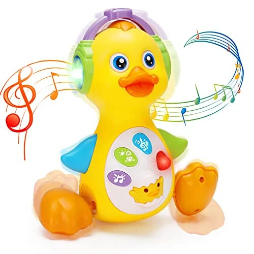 Baby Musical Duck Toy Dancing Crawling Tummy Time, Light Up Infant Toys 0-3-6 6-12 12-18 Months Gifts for 1 2 Year Old Boys Girls Baby Learning Development Toddler Toys Age 0-2 - Baby