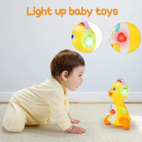 Baby Musical Duck Toy Dancing Crawling Tummy Time, Light Up Infant Toys 0-3-6 6-12 12-18 Months Gifts for 1 2 Year Old Boys Girls Baby Learning Development Toddler Toys Age 0-2 - 2