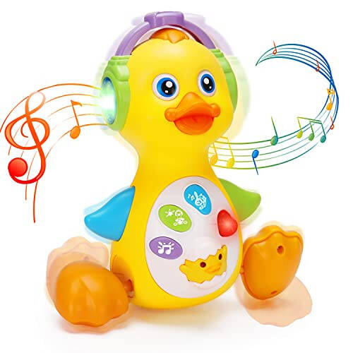 Baby Musical Duck Toy Dancing Crawling Tummy Time, Light Up Infant Toys 0-3-6 6-12 12-18 Months Gifts for 1 2 Year Old Boys Girls Baby Learning Development Toddler Toys Age 0-2 - 1