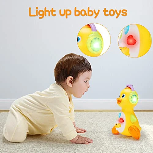 Baby Musical Duck Toy Dancing Crawling Tummy Time, Light Up Infant Toys 0-3-6 6-12 12-18 Months Gifts for 1 2 Year Old Boys Girls Baby Learning Development Toddler Toys Age 0-2 - Baby (1)