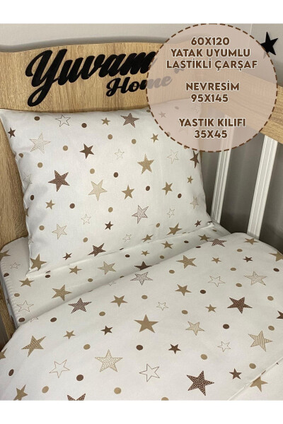 Bebek Nevresim Takımı (60X120 LASTİKLİ ÇARŞAF, 95X145 NEVRESİM,35X45 YASTIK KILIFI) - 1