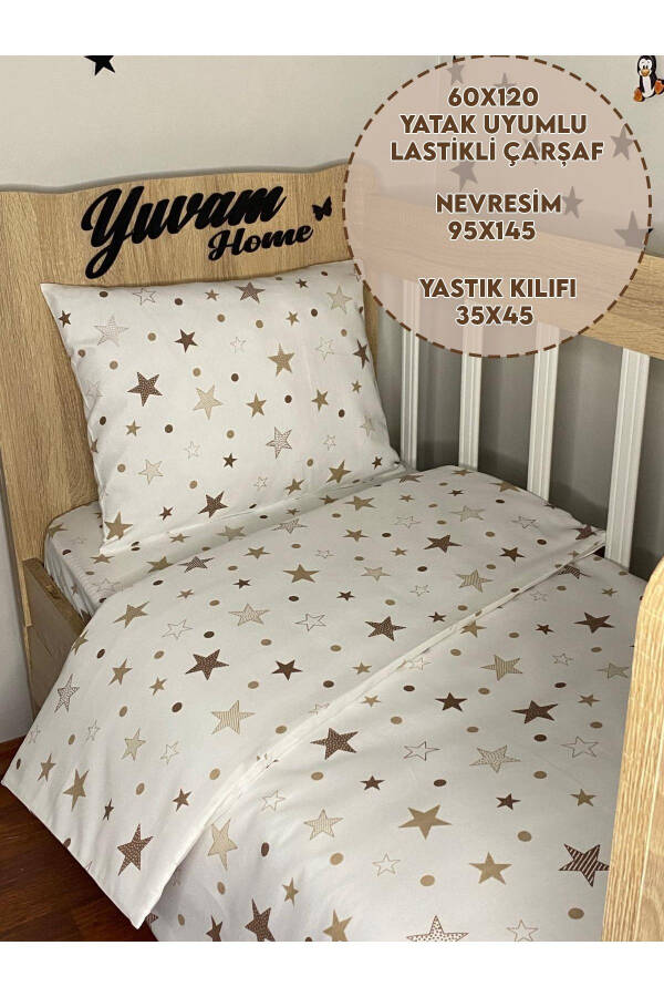 Bebek Nevresim Takımı (60X120 LASTİKLİ ÇARŞAF, 95X145 NEVRESİM,35X45 YASTIK KILIFI) - 2