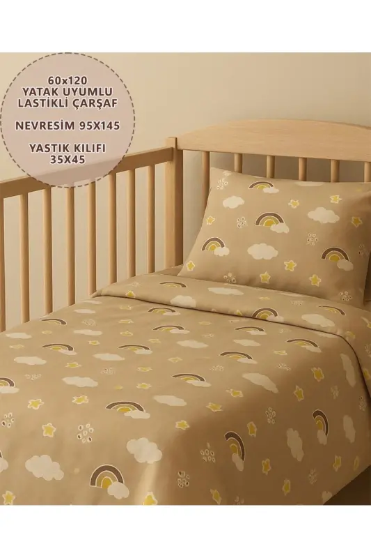 bebek nevresim takımı-Bejkahve - 1