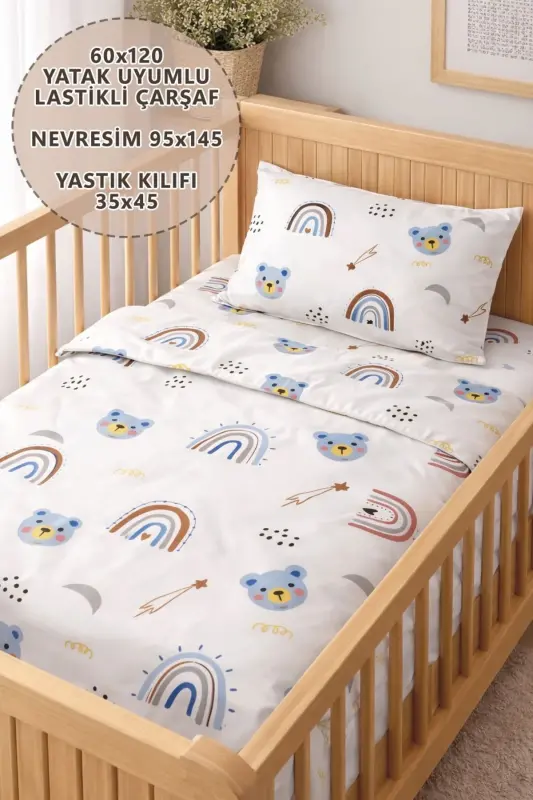 bebek nevresim takımı-Mavimavi - 1