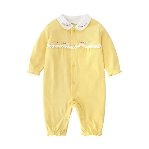 Baby One Piece Romper Soft Cotton Sleepwear Footed Jumpsuit for 0-12 Month Infant 