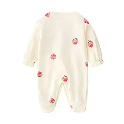 Baby One Piece Romper Soft Cotton Sleepwear Footed Jumpsuit for 0-12 Month Infant - 2