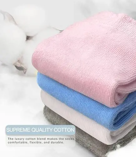 Baby Mid-Crew Socks with Grips (9 Pairs) for 0-7 Years Old Toddler Boy Girl Kids - 3