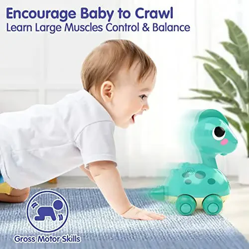 SunnyPal Baby Toys 6-12 Months Touch & Go Dino Moving 12-18 Months, Crawling Infant Toy, Tummy Time Toy for 1 Year Old Boy Gift, Baby Boy Toys for Ages 0-2 Easter Basket Stuffers for Babies - 2